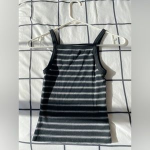 striped black and white tank top, xs